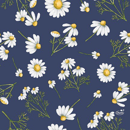 Ubrousek 24x24 3Vr 20ks Pretty Daisy Blu | Duni - Ubrousky, kapsy na příbory - 3 vrstvé ubrousky Ubrousek 24x24 3Vr 20ks Pretty Daisy Blu | Duni - Ubrousky, kapsy na příbory - 3 vrstvé ubrousky