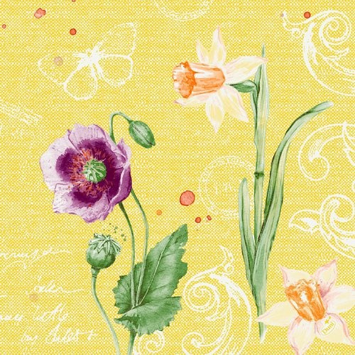Ubrousek 40x40 Spring Lilies Claass 50ks | Duni - Ubrousky, kapsy na příbory - Dunilin 40x40