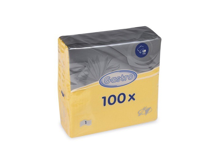 Ubrousek 33x33 1V Žluté 100ks | Papírové a hygienické výrobky - Ubrousky - Jednovrstvé